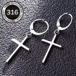 Stainless Steel Cross Earrings