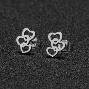 Triple Heart Ear Studs