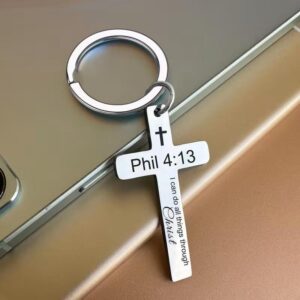 Phil 4:13 Cross Keychain